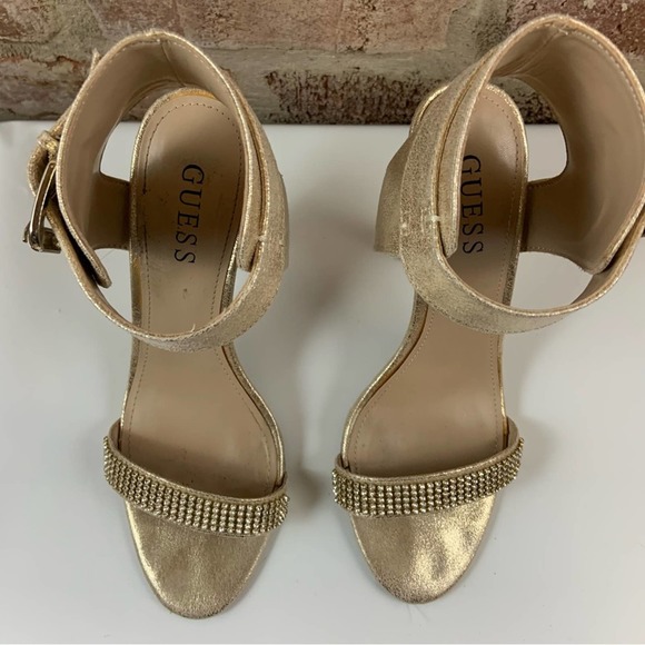 Guess gold rhinestone strappy heels 8 - Picture 3 of 8